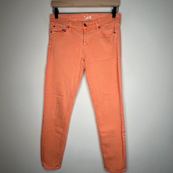 Mother Orange Looker Crop Dye-Tangelo Jeans Size 28 - Picture 2 of 8